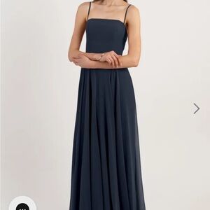 Jenny Yoo New York size 2 Renee Chiffon navy blue bridesmaid dress
